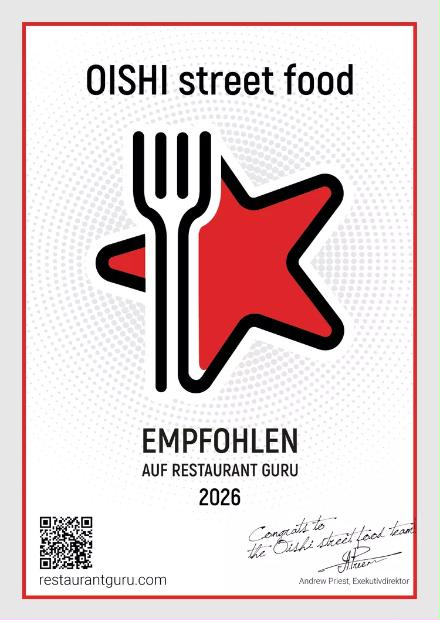 Auszeichnung: OISHI street food, Empfohlen auf Restaurant Guru 2026